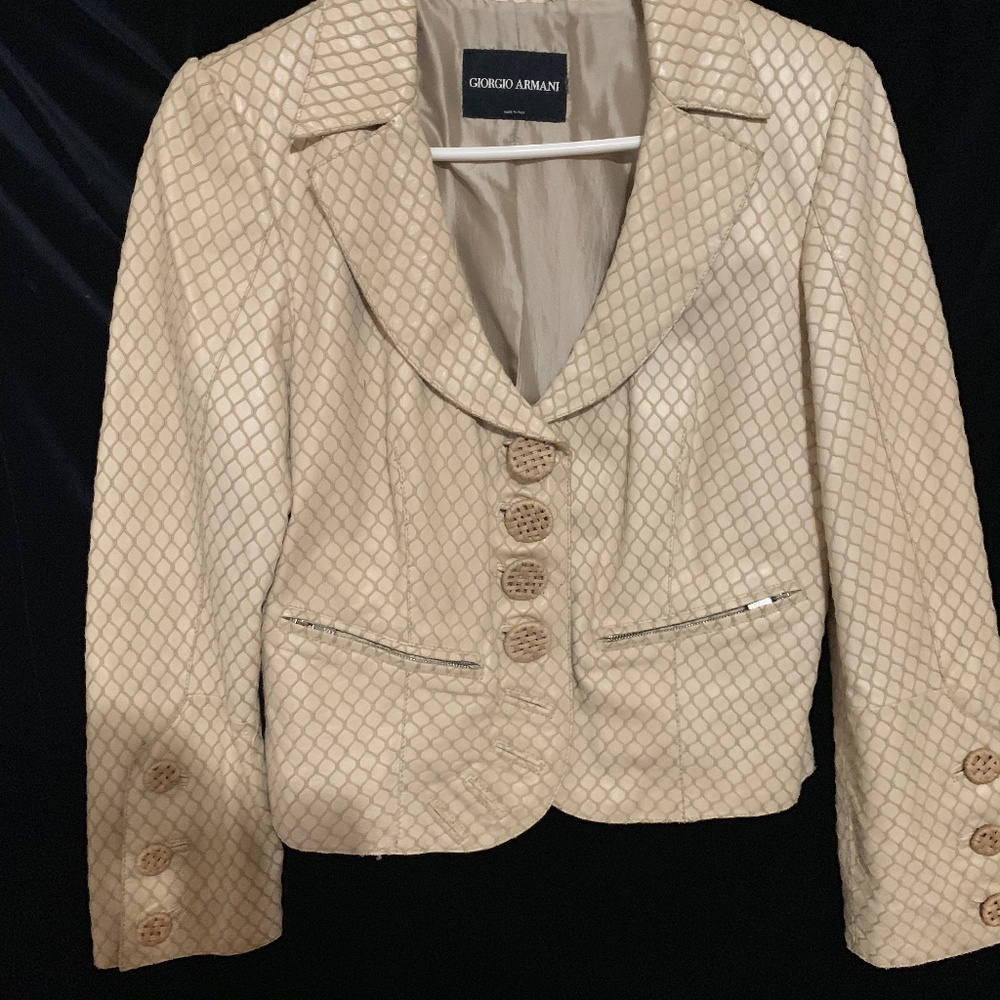 Giorgio Armani Textured Leather Jacket
